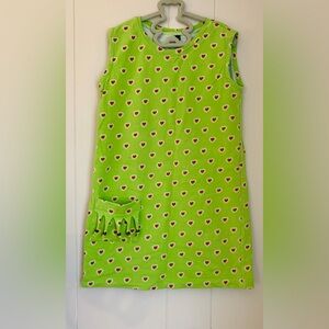 Green Heart Pattern handmade tunic dress